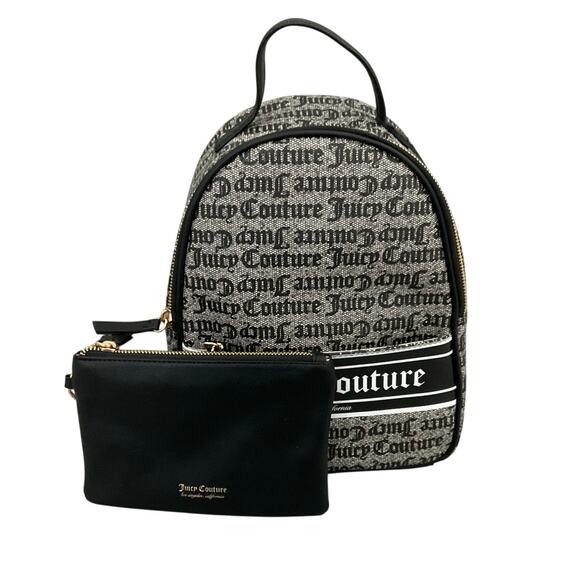 JUICY COUTURE ROSIE PULL OUT BACKPACK WITH POUCH BLACK/BEIGE - Picture 2 of 6